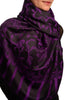 Magenta Pink Large Paisley On Black Pashmina Feel