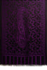 Magenta Pink Large Paisley On Black Pashmina Feel