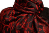 Red Large Paisley On Black Pashmina Feel