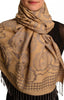 Daisies On Beige Pashmina Feel With Tassels