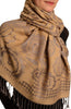 Daisies On Beige Pashmina Feel With Tassels