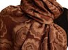 Daisies On Brown Pashmina Feel With Tassels