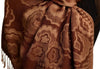 Daisies On Brown Pashmina Feel With Tassels