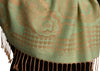 Daisies On Moss Green Pashmina Feel With Tassels