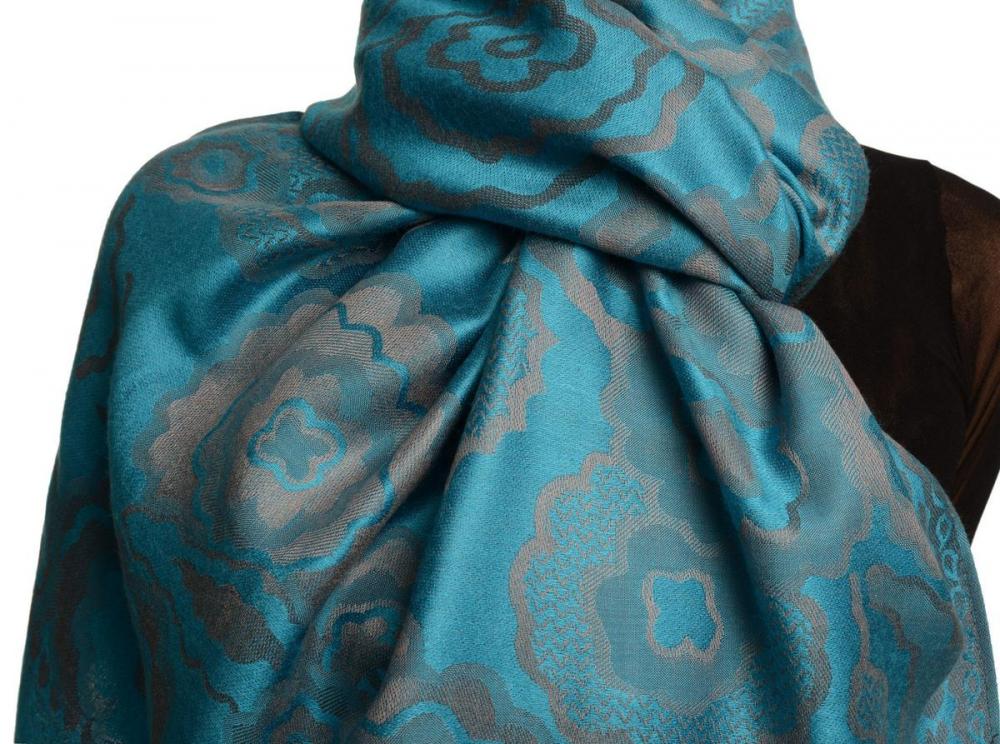 LissKiss Roses On Terracotta Pashmina Feel With Tassels - Scarf at   Women's Clothing store