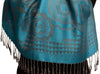 Daisies On True Blue Pashmina Feel With Tassels