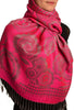 Daisies On Fuchsia Pink Pashmina Feel With Tassels