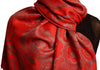 Daisies On Red Pashmina Feel With Tassels