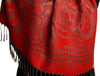 Daisies On Red Pashmina Feel With Tassels