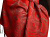 Daisies On Red Pashmina Feel With Tassels