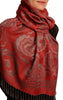 Daisies On Burgundy Red Pashmina Feel With Tassels