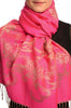 Butterflies On Fuchsia Pink Pashmina Feel With Tassels