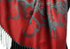 Butterflies On Burgundy Red Pashmina Feel With Tassels