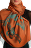 Roses On Terracotta Pashmina Feel With Tassels