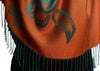 Roses On Terracotta Pashmina Feel With Tassels
