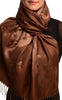 Roses On Brown Pashmina Feel With Tassels