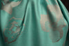 Roses On Teal Blue Pashmina Feel With Tassels
