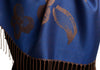 Roses On Persian Blue Pashmina Feel With Tassels