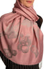 Roses On Puce Pink Pashmina Feel With Tassels