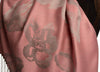 Roses On Puce Pink Pashmina Feel With Tassels