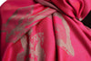 Roses On Fuchsia Pink Pashmina Feel With Tassels