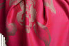 Roses On Fuchsia Pink Pashmina Feel With Tassels