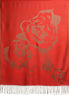 Roses On Red Pashmina Feel With Tassels
