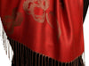Roses On Red Pashmina Feel With Tassels