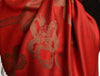 Roses On Red Pashmina Feel With Tassels