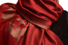 Roses On Burgundy Red Pashmina Feel With Tassels