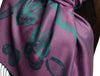 Roses On Purple Pashmina Feel With Tassels