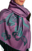 Roses On Purple Pashmina Feel With Tassels