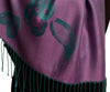 Roses On Purple Pashmina Feel With Tassels