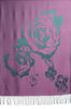 Roses On Purple Pashmina Feel With Tassels