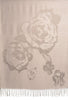Roses On Silver Grey Pashmina Feel With Tassels