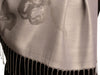 Roses On Silver Grey Pashmina Feel With Tassels