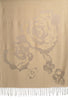 Roses On Grey Pashmina Feel With Tassels
