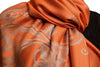 Joined Paisleys On Terracotta Pashmina Feel With Tassels