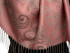 Joined Paisleys On Puce Pink Pashmina Feel With Tassels