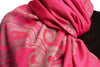 Joined Paisleys On Fuchsia Pink Pashmina Feel With Tassels