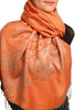 Paisley & Roses On Terracotta Pashmina Feel With Tassels