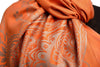 Paisley & Roses On Terracotta Pashmina Feel With Tassels