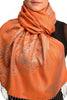 Paisley & Roses On Terracotta Pashmina Feel With Tassels