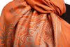 Paisley & Roses On Terracotta Pashmina Feel With Tassels