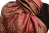 Paisley & Roses On Brown Pashmina Feel With Tassels