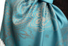 Paisley & Roses On Sky Blue Pashmina Feel With Tassels