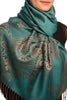 Paisley & Roses On Teal Blue Pashmina Feel With Tassels