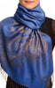 Paisley & Roses On Persian Blue Pashmina Feel With Tassels