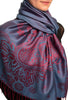 Paisley & Roses On Violet Blue Pashmina Feel With Tassels