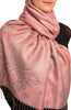 Paisley & Roses On Puce Pink Pashmina Feel With Tassels